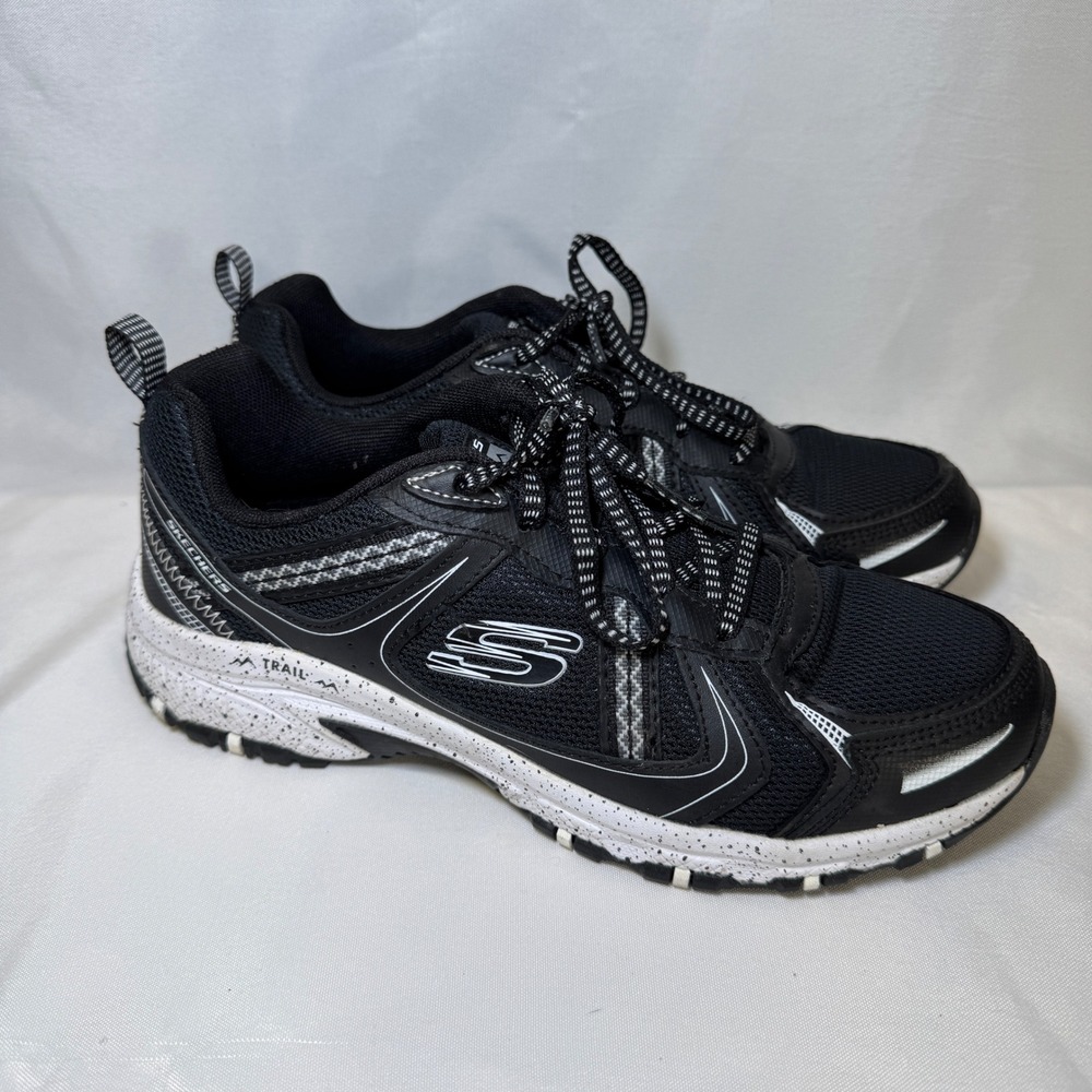 Skechers Hillcrest Pure Escapade Black White Trail Running Shoes 149820 Mens 8